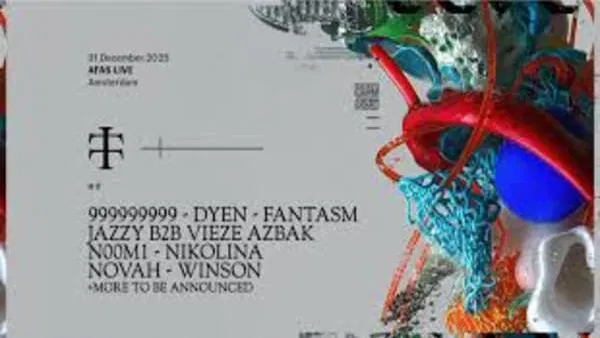 Banner met de line-up van Free Your Mind x Teletech in AFAS live