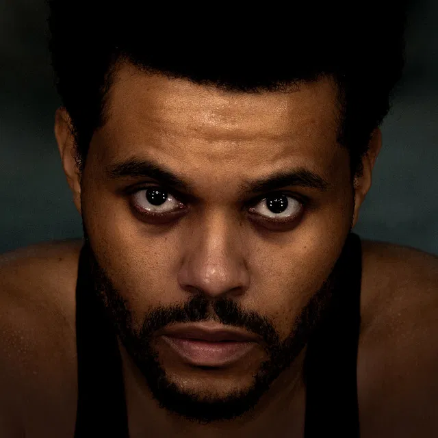 Foto van het gezicht van pop-ster The Weeknd